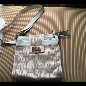 Tignanello Beige and Cream Crossbody Purse